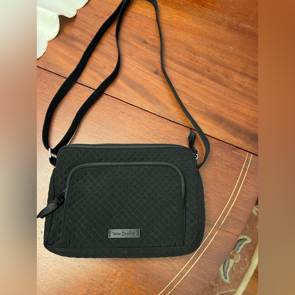 Vera Bradley quilted microfiber crossbody bag Black
